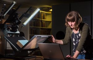 Digitising using the conservation cradle in the Special Collections